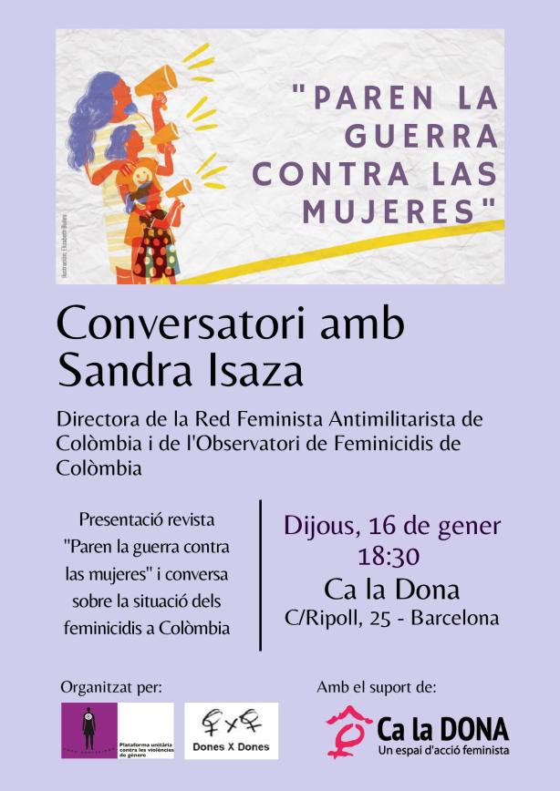 Cartell conversatori amb Sandra Isaza