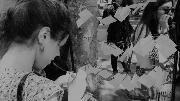 Imatge de l'arbre dels desitjos que vam preparar per la diada de 2016