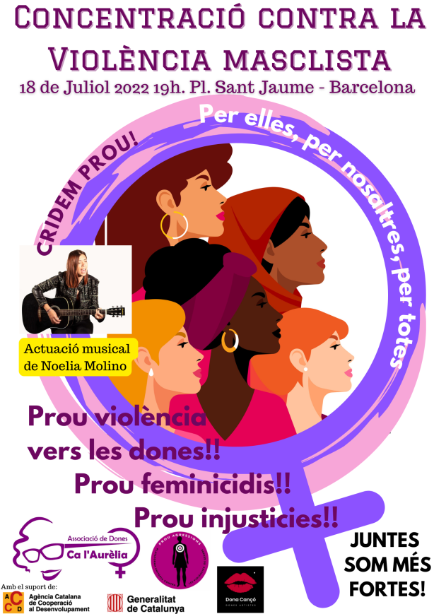 Nova concentració per denunciar els feminicidis i rendir homentage a les dones assassinades al mes de juliol