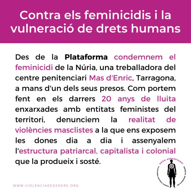 Contra els feminicidis i la vulneració de drets humans