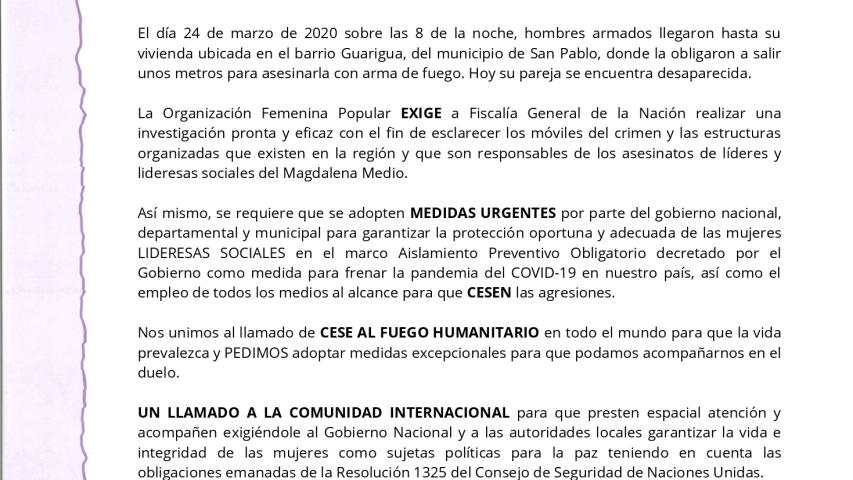 Comunicat emès per la OFP