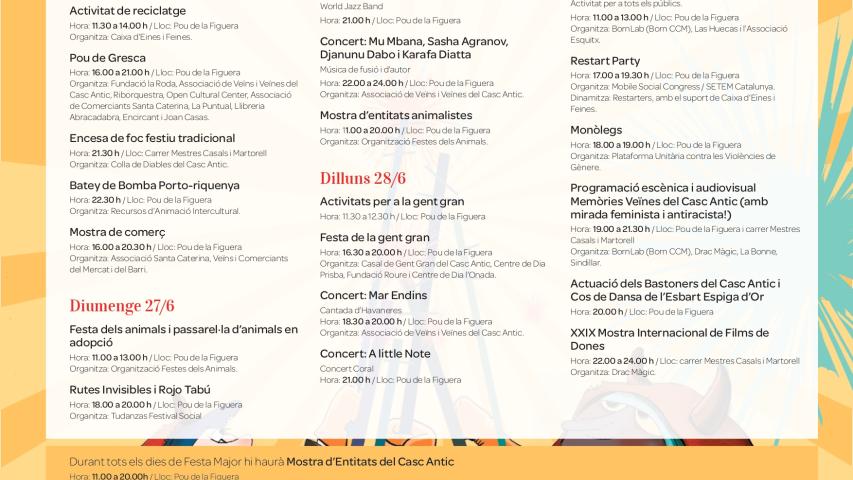 Programa Festa Major Casc Antic