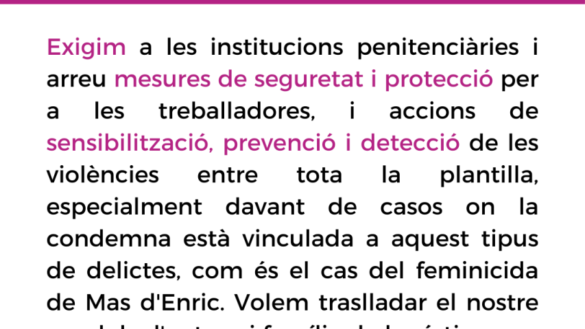 Sobre la situació a les presons catalanes