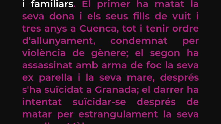 Prou feminicidis i violència vicària!