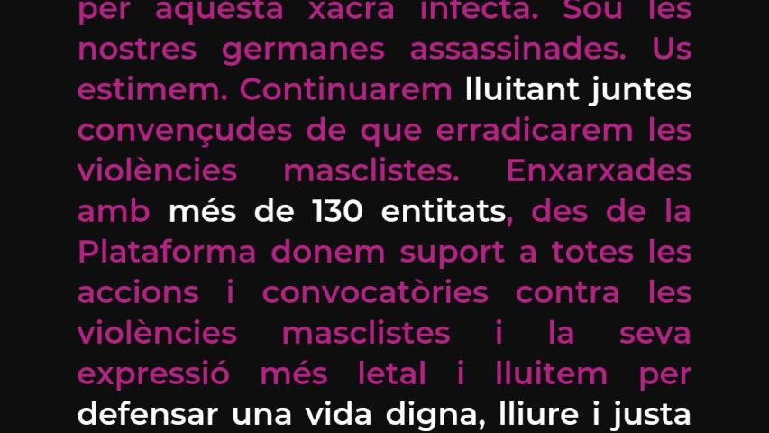 Prou feminicidis i violència vicària!