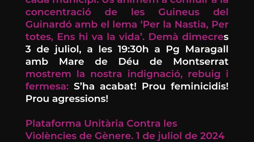 Prou feminicidis i violència vicària!